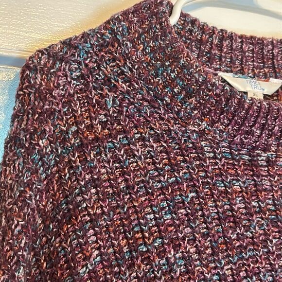 Time & Tru Women’s Burgundy Red Chunky Knit Oversized Pullover Sweater XL 16-18 - Picture 2 of 5